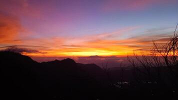 Sunrise view from Mount Bromo in Indonesia photo