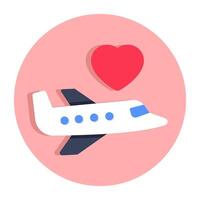 An editable design icon of honeymoon travel vector