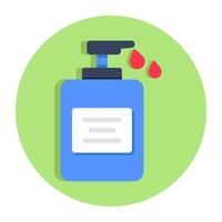 Flat design icon of hand sanitizer vector