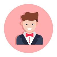 Editable design icon of groom vector