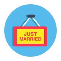 Modern design icon of just married board vector