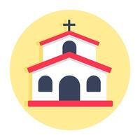 Conceptual flat design icon of church vector