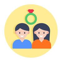 A unique design icon of engagement couple vector