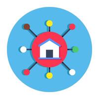 Premium design icon of home network vector