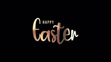 Loop animation Happy Easter gold text shine light motion video