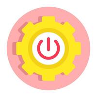 A flat design icon of setting power off vector