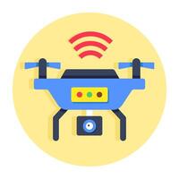 A flat design icon of smart drone vector