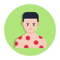 Editable design icon of body rashes vector
