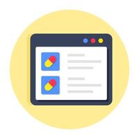 An editable design icon of online medicine vector