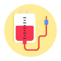 Conceptual flat design icon of iv drip vector
