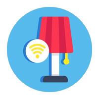 A colored design icon of smart lamp vector