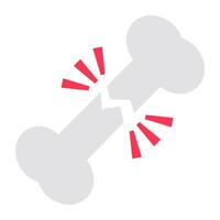 A flat design icon of broken bone vector