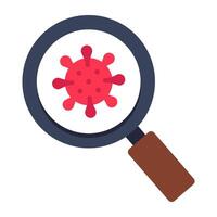 Flat design icon of search COVID-19 vector