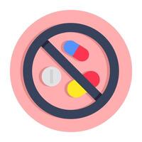 An editable design icon of no capsules vector