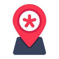 Medical location icon in unique design vector