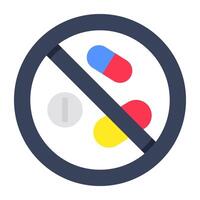 An editable design icon of no capsules vector