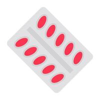An editable design icon of pills strip vector