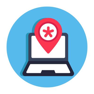 Medical location icon in unique design