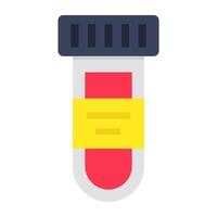 An editable design icon of sample tube, lab apparatus vector