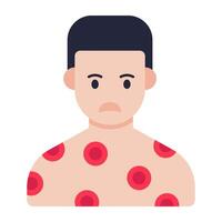 Editable design icon of body rashes vector