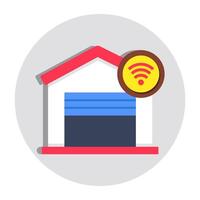 A flat design icon of smart garage vector