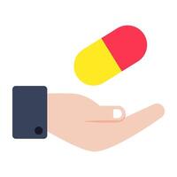 An editable design icon of capsule care vector