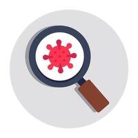 Flat design icon of search COVID-19 vector