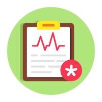 Flat design icon of ecg report vector