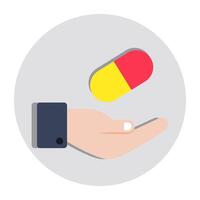 An editable design icon of capsule care vector