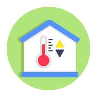 A colored design icon of house Temperature vector
