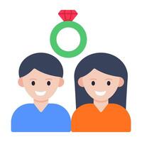 A unique design icon of engagement couple vector