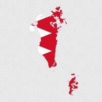 Bahrain map silhouette with flag on white background vector