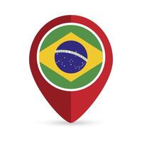 Map pointer with contry Brazil. illustration. vector