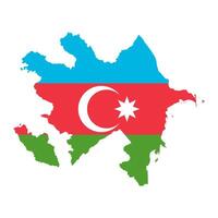 Azerbaijan map silhouette with flag on white background vector