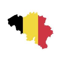 Belgium map silhouette with flag on white background vector