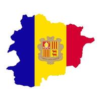 Andorra map silhouette with flag on white background vector