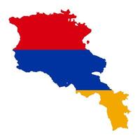 Armenia map silhouette with flag on white background vector