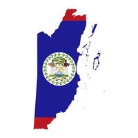 Belize map silhouette with flag on white background vector