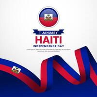 Haiti Independence Day square banner Background Design for post, feed, greeting cards vector