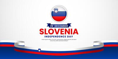 Slovenia ribbon flag for Independence and Unity day banner background with blank space area vector
