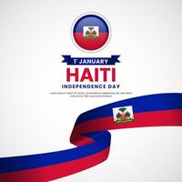 Haiti Independence Day square banner Background Design for post, feed, greeting cards vector