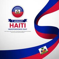 Haiti Independence Day square banner Background Design for post, feed, greeting cards vector