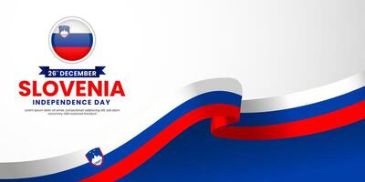 Slovenia ribbon flag for Independence and Unity day banner background with blank space area vector