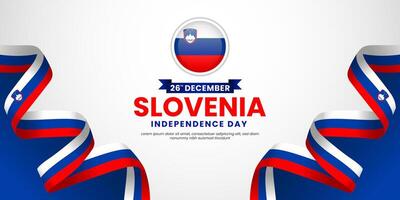 Slovenia ribbon flag for Independence and Unity day banner background with blank space area vector