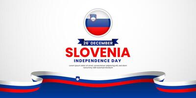 Slovenia ribbon flag for Independence and Unity day banner background with blank space area vector
