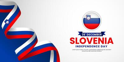 Slovenia ribbon flag for Independence and Unity day banner background with blank space area vector