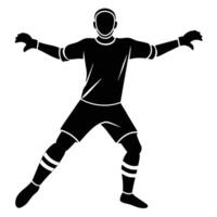 Goalkeeper Silhouette on White Background vector