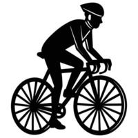 Cycling Coach with Bicycle Silhouette on White Background vector