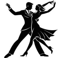 Tango Pose Silhouette on White Background vector