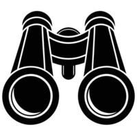 Binoculars Silhouette on White Background vector